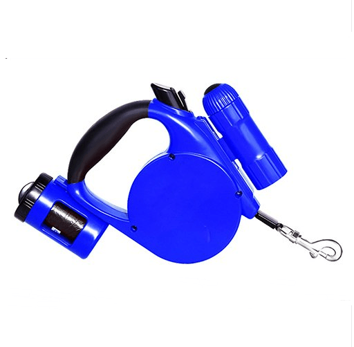 Nightwalk 4.5M Led Light And Waste Bag Dispenser Retractable Dog Leash
